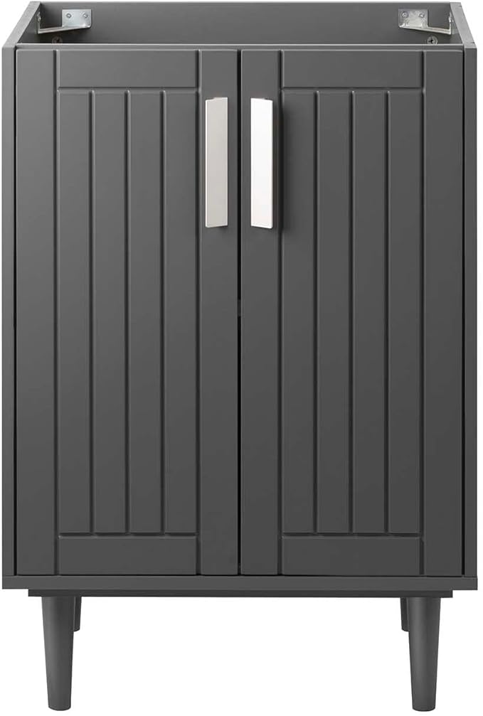 Modway Augusta 24" Bathroom Vanity Cabinet in Gray - Sink Basin Not Included
