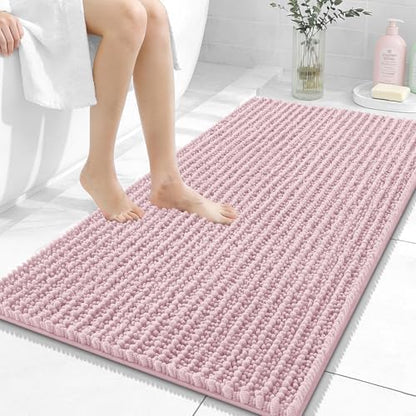 OLANLY Bathroom Rugs 44x24, Thick Soft Absorbent Chenille Bath Rugs