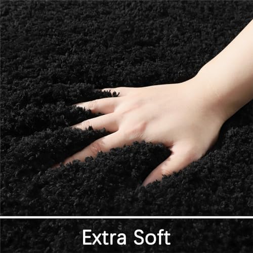 LOCHAS Bathroom Rug Runner 24x48 Inch, Bath Rugs Non Slip, Black
