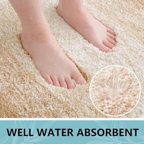 Arotive Microfiber Bathroom Rugs, Shaggy Soft Absorbent Bath Rug, 47x24