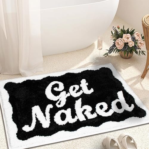 KOEXM Get Naked Bath Mat Cute Bathroom Rugs 16" x 24" Non-Slip