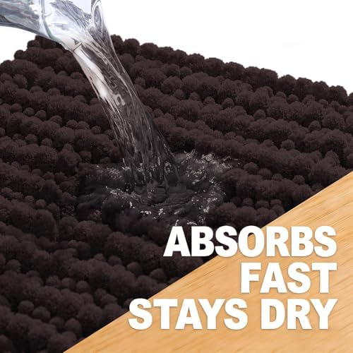 OLANLY Bathroom Runner Rugs 47x24, Thick Soft Absorbent Chenille Bath Rugs