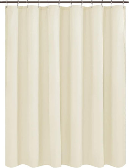Embossed Microfiber Shower Curtain Liner 70 x 72 inches, Soft Fabric Shower Curtain Washable and Water Repellent,70x72, Cream