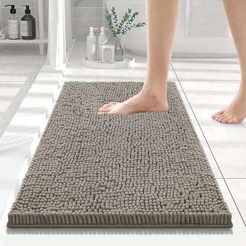 Smiry Bathroom Rugs 24X16, Luxury Chenille Extra Soft Absorbent Bath Mat