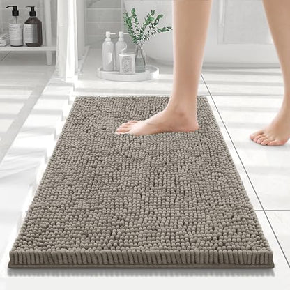 Smiry Bathroom Rugs 24X16, Luxury Chenille Extra Soft Absorbent Bath Mat