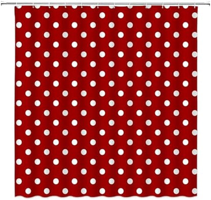 Polka Dot Shower Curtain with Hooks,70" Wx70 H