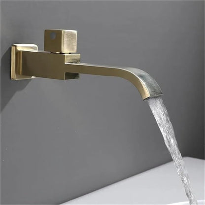 Faucet Only Cold Brushed in-Wall Bathroo Faucet Bathroom Sink Basin Mixer Tap Set(Rose Gold) Faucet
