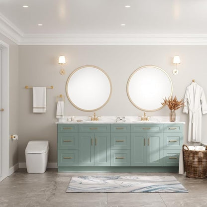 Bathroom Hardware Set 4 Piece Brushed Nickel/Brushed Gold Bathroom Accessories Set Including 24" Hand Towel Bars, Toilet Paper Holders, Towel Rings, Robe Towel Hooks (4pcs, Brushed Gold)