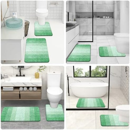 OLANLY Microfiber Bathroom Rugs Sets 3 Piece, 47"x20"+24"x16"+24"x20"