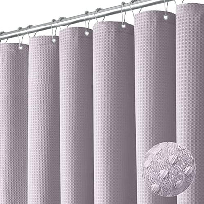 Dynamene Extra Wide Waffle Shower Curtain 256 GSM Fabric 108x72 Lavender