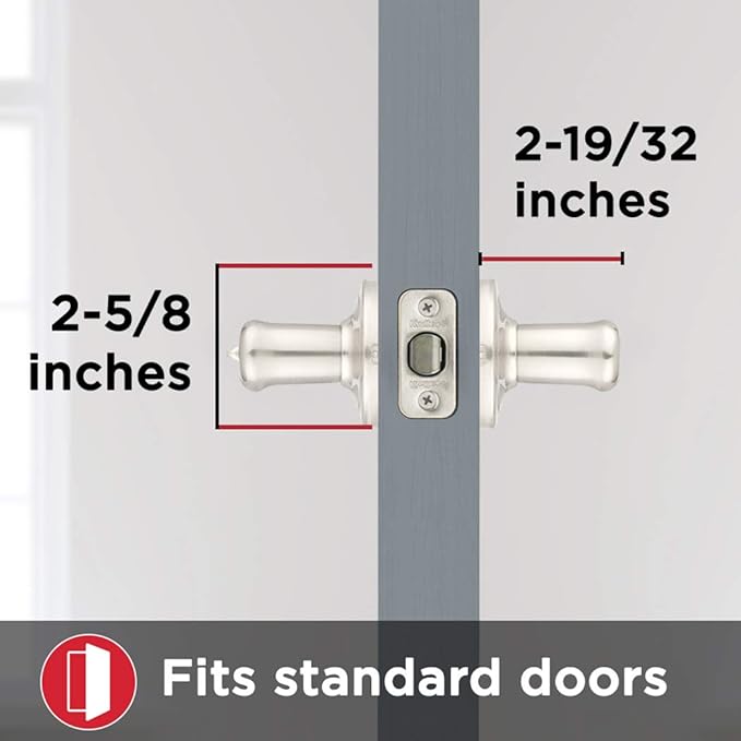 Kwikset Tustin Interior Privacy Door Handle with Lock, Door Lever For Bathroom and Bedroom, Polished Chrome Reversible Keyless Turn Lock