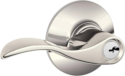 SCHLAGE Accent Lever Keyed Entry Lock in Polished Nickel - F51A ACC 618