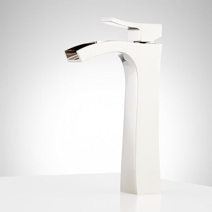 Signature Hardware 477033 Vilamonte 1.2 GPM Vessel Single Hole Bathroom Faucet with Metal Lever Handle and Pop-Up Drain Assembly | Includes - Metal Lever Handle and Pop-Up Drain Assembly - Matte Black