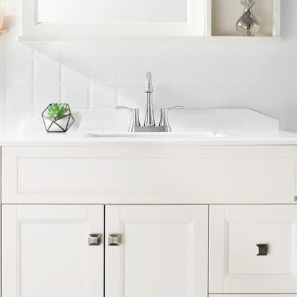 PARLOS Swivel Spout 2-Handle Brushed Nickel Bathroom Sink Faucet with Metal Pop-up Drain and Faucet Supply Lines, Demeter 13627