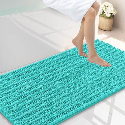 Smiry Bathroom Rugs 44X24, Extra Soft Rubber Backing Chenille Bath Mats