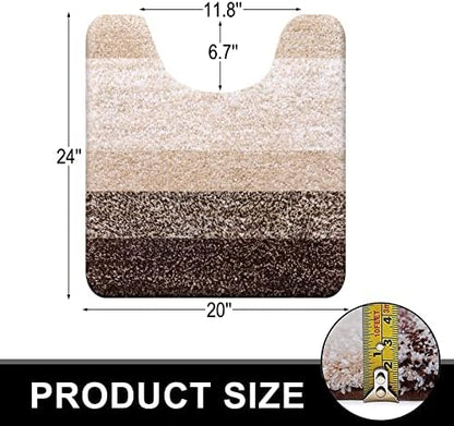 OLANLY Microfiber Bathroom Rugs Sets 3 Piece, 47"x20"+24"x16"+24"x20"