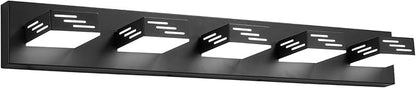 VEVOR 5-Light LED Modern Vanity Light Fixtures, 33.46-Inch, Black Finish Bathroom Wall Lighting Fixture Over Mirror, with IP44 Waterproof, for Bathroom, Living Room, Bedroom, Hallway, Cool White 6000K