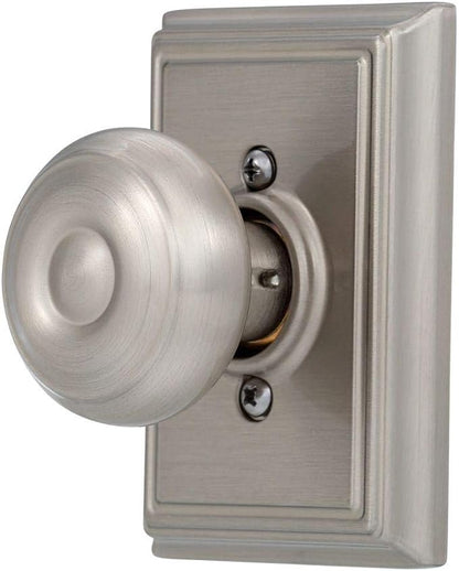 SCHLAGE Georgian Knob with Addison Trim Non-Turning Lock, Satin Nickel (F170 GEO 619 ADD)