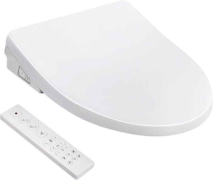Electric Bidet Toilet Seat with Heated Seat, Endless Warm Water, Smart Bidet Toilet Seat Elongated, Separable Sittable Lid, Self-Clean Adjustable Nozzle | Wireless Remote | Quiet Operation