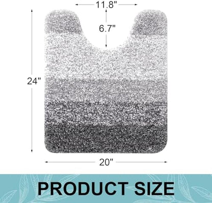 Arotive Microfiber Bathroom Rugs, Soft Absorbent Contour Toilet Rugs, 24x20