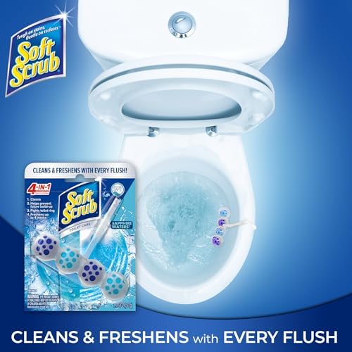 Soft Scrub 4-in-1 Rim Hanger Toilet Bowl Cleaner, Sapphire Waters, 2 Count