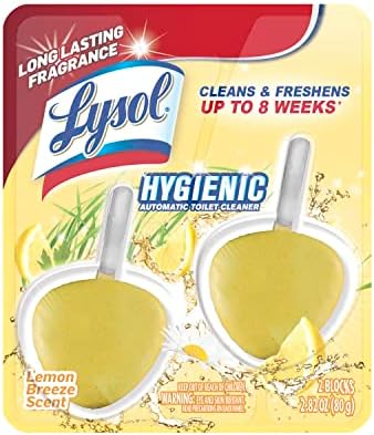Lysol Automatic In-The-Bowl Toilet Cleaner, Cleans and Freshens Toilet Bowl, Lemon Breeze Scent (Pack of 2)