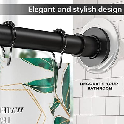 BRIOFOX Shower Curtain Rod Holder 3M Adhesive | Heat Resistant | Waterproof | Max Load 60 lbs Shower Rod Retainer for Wall, 2 Pack, Transparent (Rod Not Included)