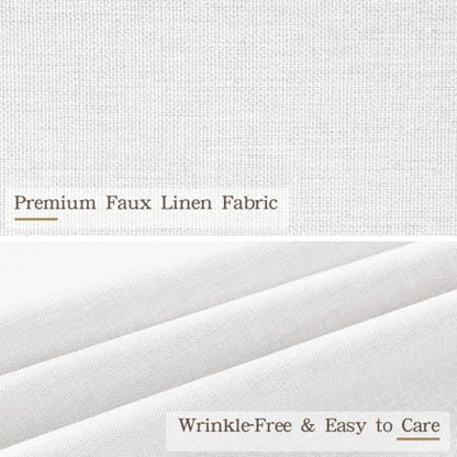 Furlinic Scalloped Shower Curtain 72x78 White No Hook Boho Linen Waterproof