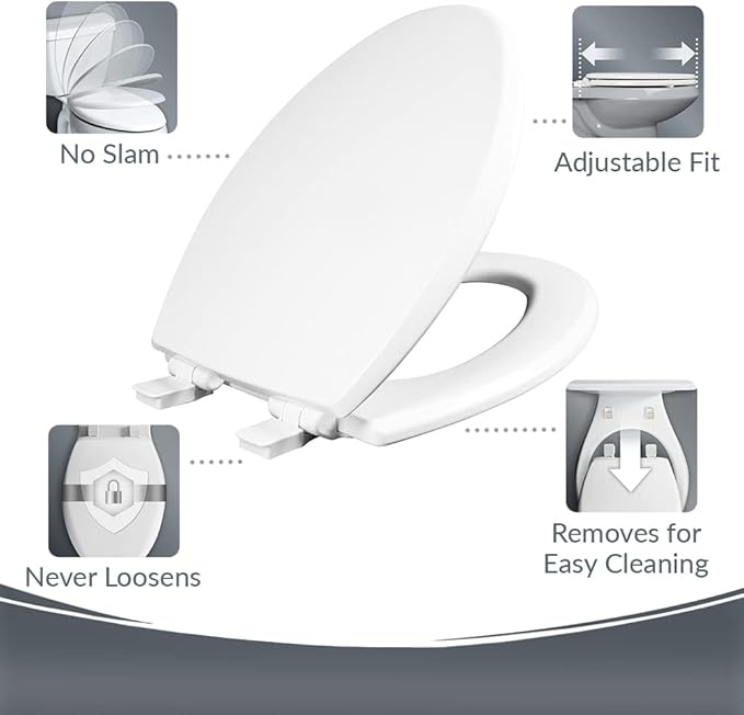 Bio Bidet Cassel Bidet Bundle, Slow-Close Never Loosen Toilet Seat with Perfect Fit, Fresh Water Spray, Non-Electric, Easy to Install Bidet, ELONGATED, Biscuit