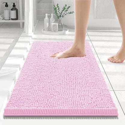 Smiry Bathroom Rugs 24X16, Luxury Chenille Extra Soft Absorbent Bath Mat