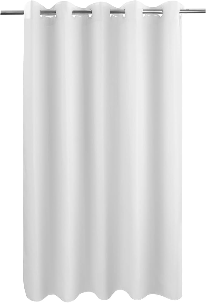 River Dream Extra Long Shower Curtain No Hooks or Liner Needed, White | Soft Microfiber, 84" Long Fabric Shower Curtain Set Waterproof, Bottom Magnets, Machine Washable, 71W x 86H(84H)
