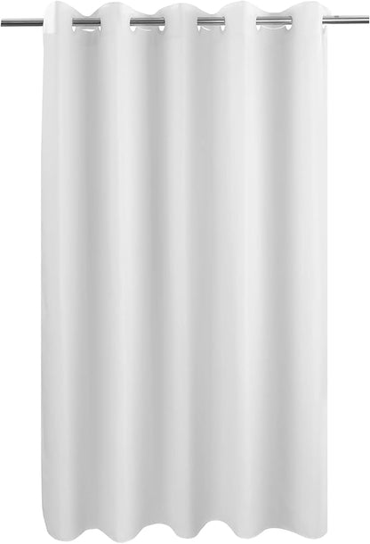 River Dream No Hook Hotel Cloth Shower Curtain White, Standard Size | Waterproof Microfiber, Bottom Magnets, Soft Washable Fabric Shower Curtain or Liner, 71W x 74H