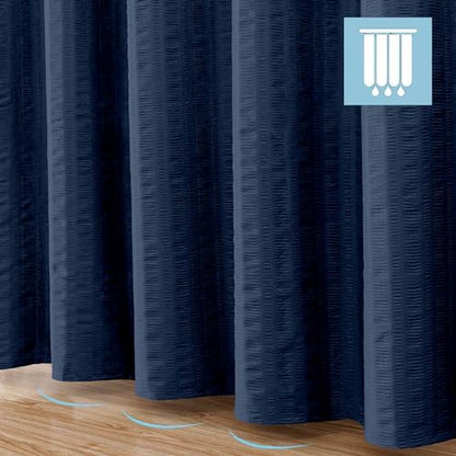 Aiyufeng Moga Navy Blue Fabric Shower Curtain 78 Inch Long for Bathroom