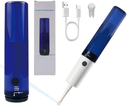 Portable Bidet for Travel, Handheld Bidet Sprayer, USB Rechargeable, Adjustable Nozzle, Lightweight & Compact, Electric, Personal Hygiene Cleaning, Blue