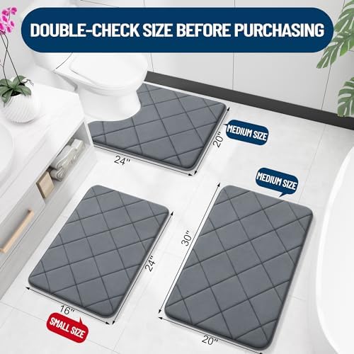 OLANLY Memory Foam Bath Mat 59x24, Ultra Soft and Absorbent Bathroom Rugs