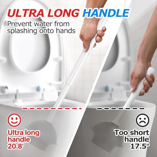 FORASTO 2in1 Toilet Brush & Plunger Set, Bathroom Essentials for Apartment
