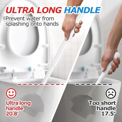 FORASTO 2in1 Toilet Brush & Plunger Set, Bathroom Essentials for Apartment