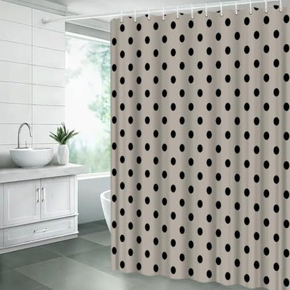 Polka Dot Shower Curtain Bathroom Decor with Hooks,75" Wx70 H