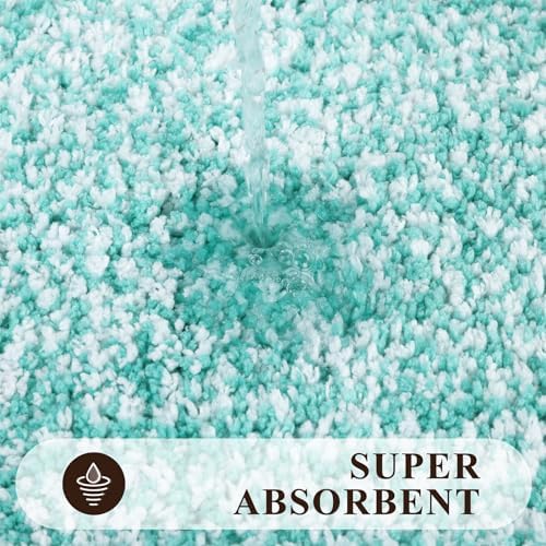 Pauwer Bathroom Rugs Sets 2 Piece, Non Slip Washable Bath Mat, Teal