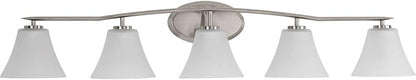 Progress Lighting P2016-09 Bravo 5-Lt. Bath and Vanity Fixture with Etched glass shades,Brushed Nickel
