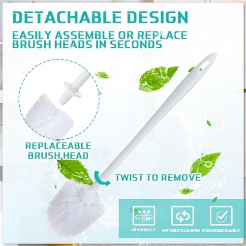 Tioncy 30 Pcs 14.2 Inch Toilet Brushes for Bathroom Bowl Scrubber