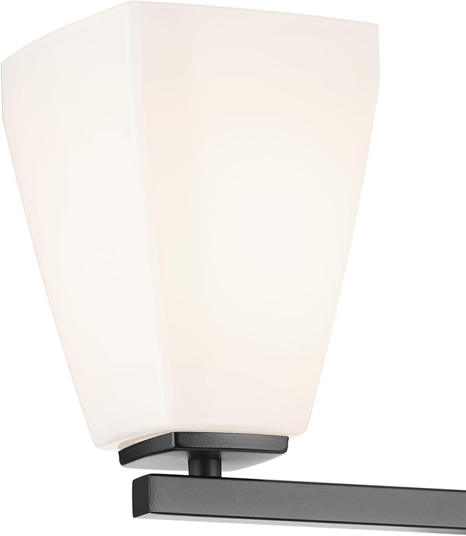 Kichler Marant 21.25" 3-Light Vanity Light with Opal Glass in Black, for Bathroom, Powder Room, Over a Mirror, (21.25" W x 9.5" H), 55216BK