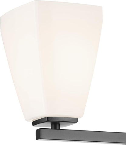 Kichler Marant 21.25" 3-Light Vanity Light with Opal Glass in Black, for Bathroom, Powder Room, Over a Mirror, (21.25" W x 9.5" H), 55216BK