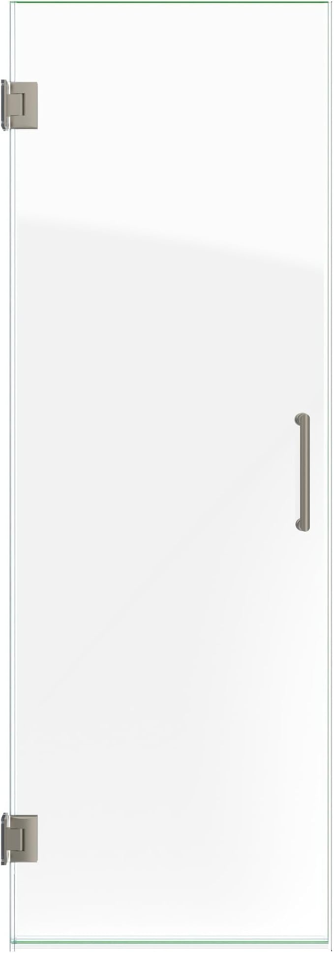 DreamLine Unidoor 25 in. W x 72 in. H Frameless Hinged Shower Door in Brushed Nickel, SHDR-20257210F-04