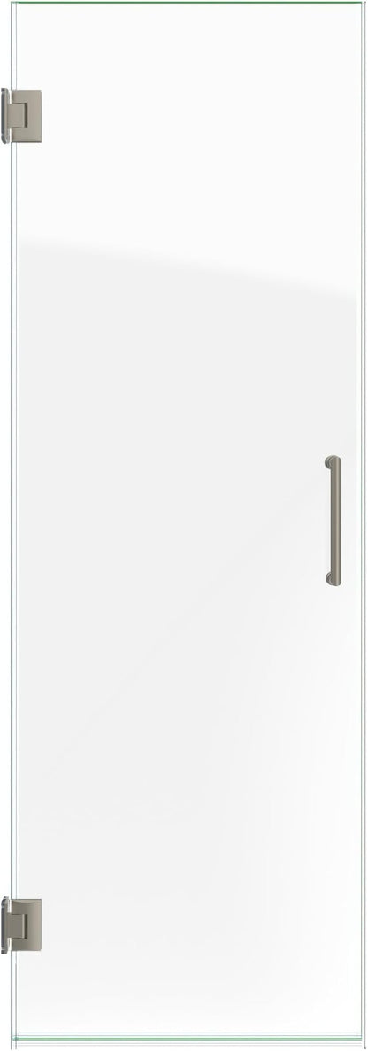 DreamLine Unidoor 25 in. W x 72 in. H Frameless Hinged Shower Door in Brushed Nickel, SHDR-20257210F-04