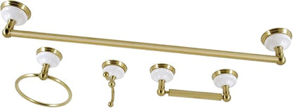 Kingston Brass BAK1111478BB Victorian 4-Piece 24-Inch Towel Bar Bathroom Accessory Set in Brushed Brass