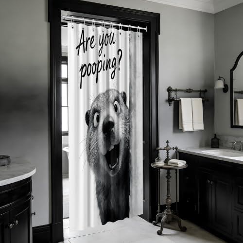 Small Stall Shower Curtain Rv are You Pooping Otter, 48 x 72 Inchs
