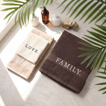 Hahafelt Decorative Bathroom Towel Set, Earth Tones
