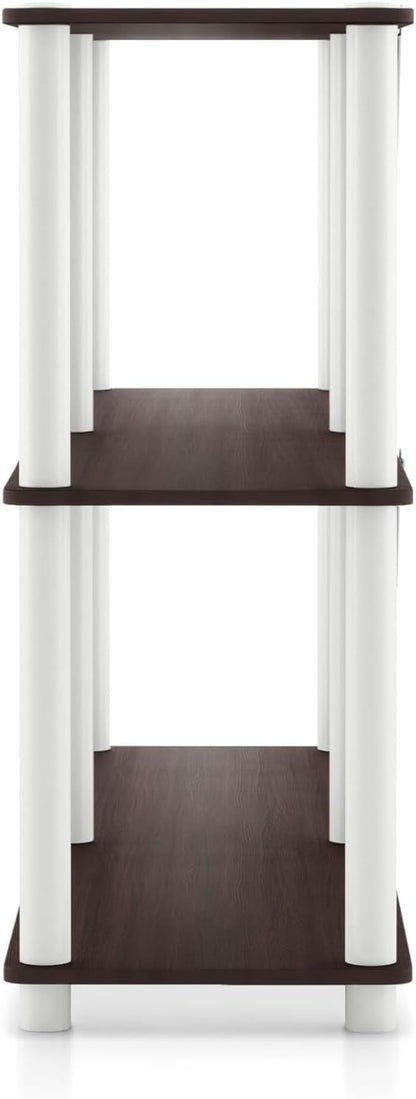 Homes: Inside + Out Apexa Modern 3-Tier Extra Wide Shelving Units, Collectibles Display Shelves, Easy Assembly Console Table, Home Storage Organizer for Living Room, Bedroom, Office, Espresso