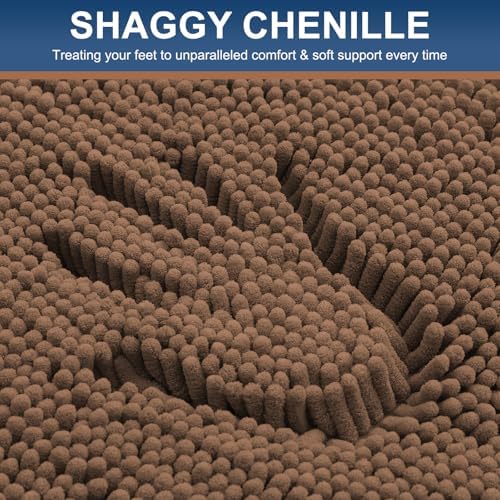 Smiry Bathroom Rugs 30X20, Luxury Chenille Extra Soft Absorbent Bath Mat
